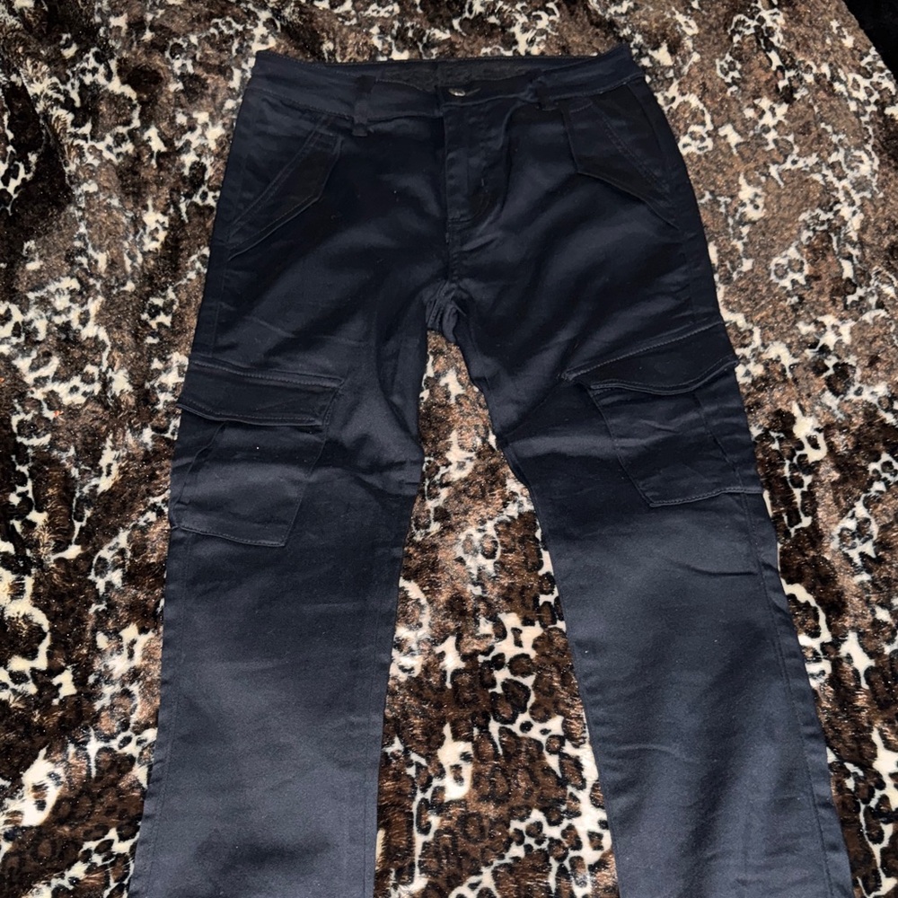VIP Men's Dark Blue Cargo Pants with Elastic Cuffs